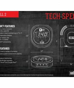 Weber Grill Replacement Parts iGrill Round Bluetooth Compatibility Grill Thermometer -Mmaster Outlet Shop 08052842