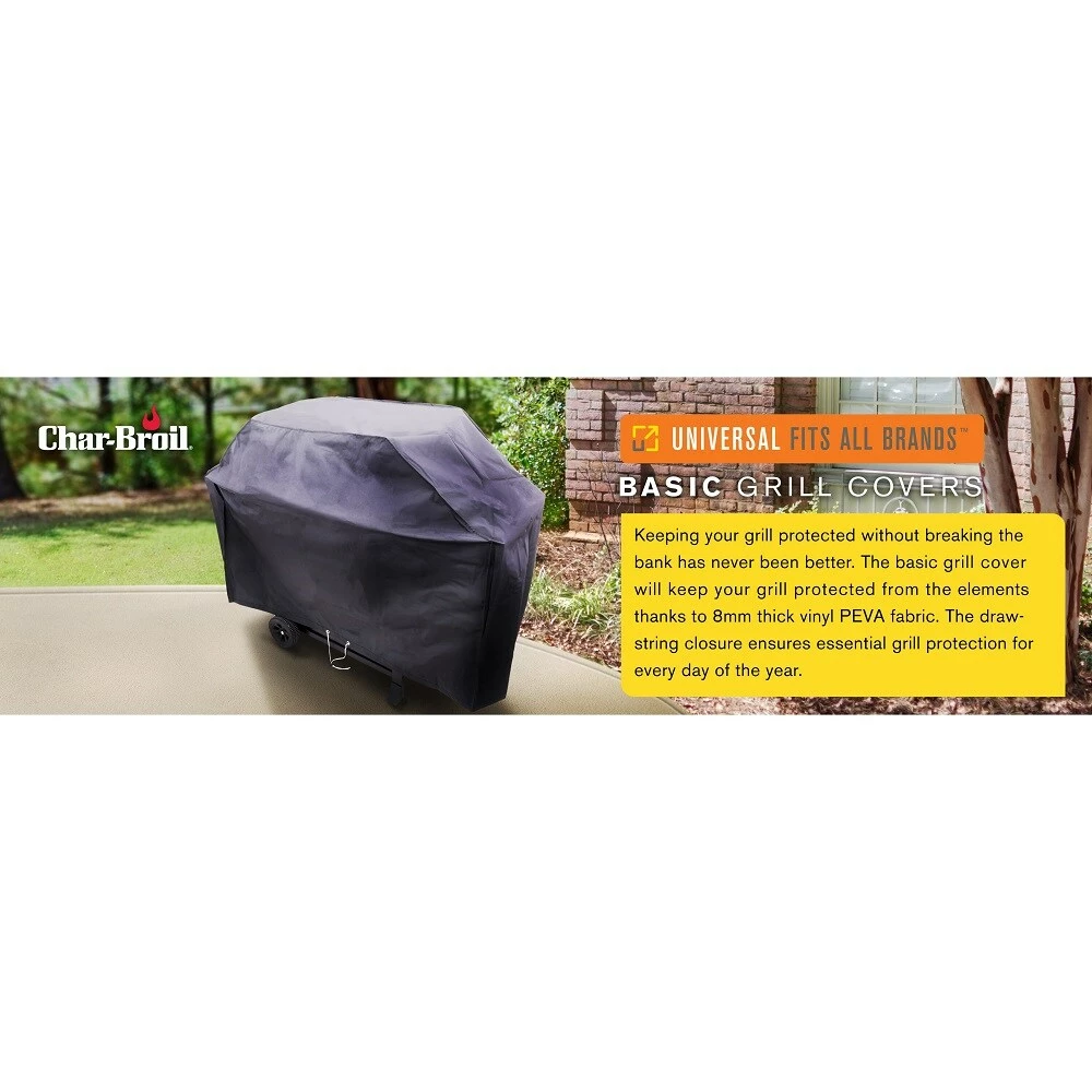 Char-Broil Grilling Tools & Accessories Basic 52-in W x 40-in H Black Gas Grill Cover 5 Char-Broil Grilling Tools & Accessories Basic 52-in W x 40-in H Black Gas Grill Cover - Image 5