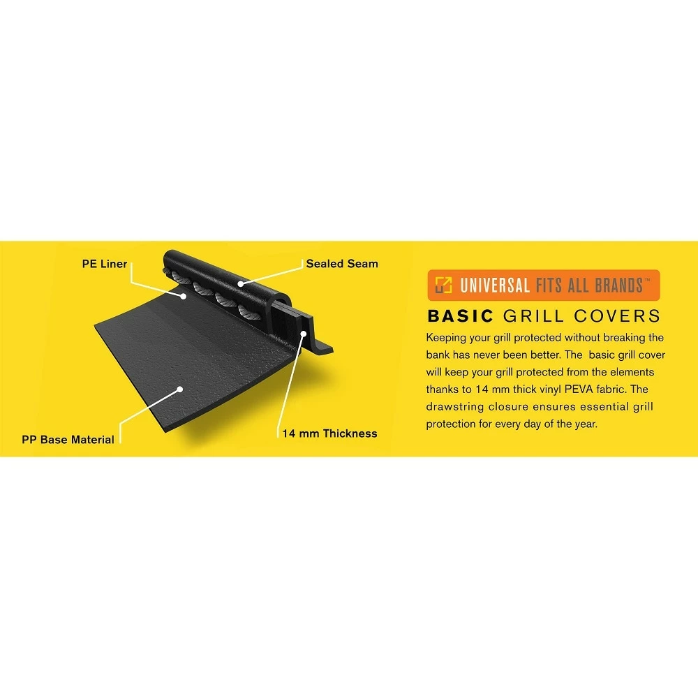 Char-Broil Grilling Tools & Accessories Basic 52-in W x 40-in H Black Gas Grill Cover 6 Char-Broil Grilling Tools & Accessories Basic 52-in W x 40-in H Black Gas Grill Cover - Image 6