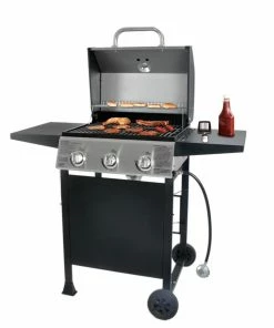 Blue Rhino Grills Black and Silver/Porcelain and Stainless Steel 3-Burner Liquid Propane Gas Grill -Mmaster Outlet Shop 10252077