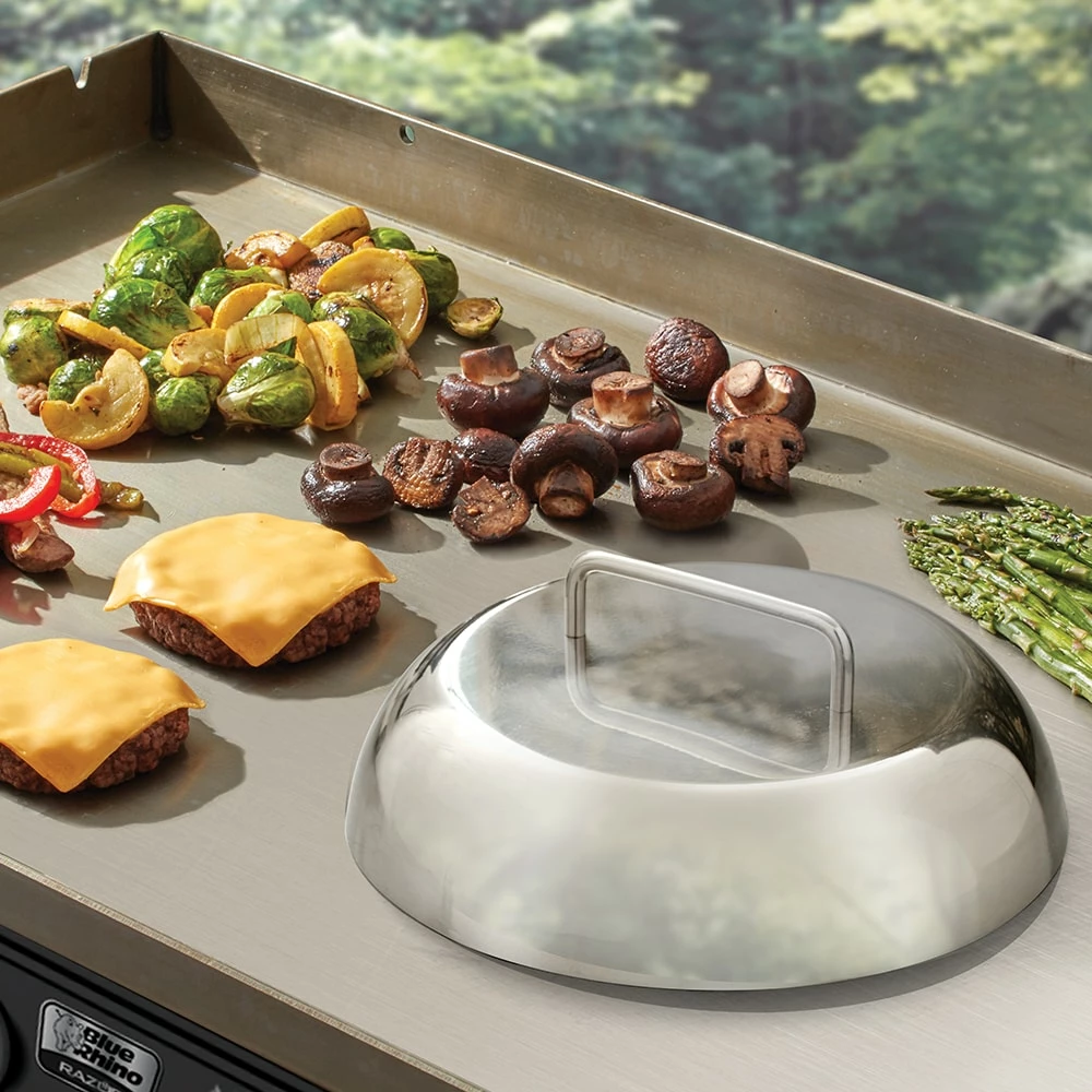 Blue Rhino Grilling Tools & Accessories Melt and Steam Dome Stainless Steel Griddle 2 Blue Rhino Grilling Tools & Accessories Melt and Steam Dome Stainless Steel Griddle - Image 2