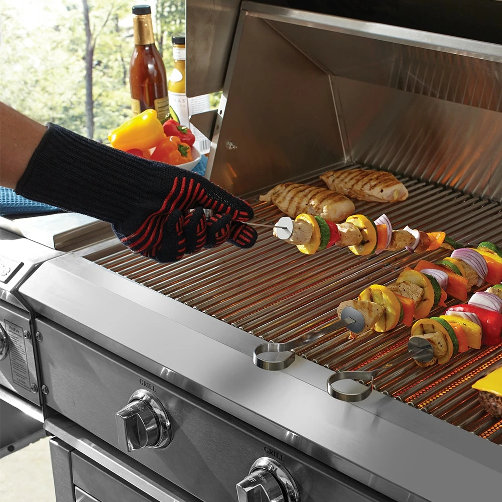 Blue Rhino Grilling Tools & Accessories Black and Red Aramid Fiber Fire-retardant Grill Gloves 3 Blue Rhino Grilling Tools & Accessories Black and Red Aramid Fiber Fire-retardant Grill Gloves - Image 3