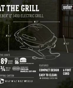 Weber Grills Q1400 1560-Watt Dark Gray Electric Grill -Mmaster Outlet Shop 16067257