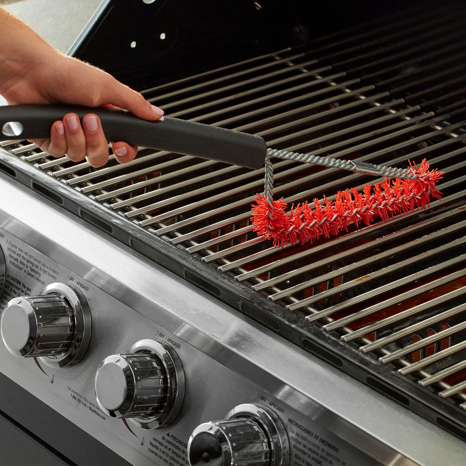 Mr. Bar-B-Q Grilling Tools & Accessories Dual wire Nylon Plastic 17.9-in Grill Brush 1 Mr. Bar-B-Q Grilling Tools & Accessories Dual wire Nylon Plastic 17.9-in Grill Brush