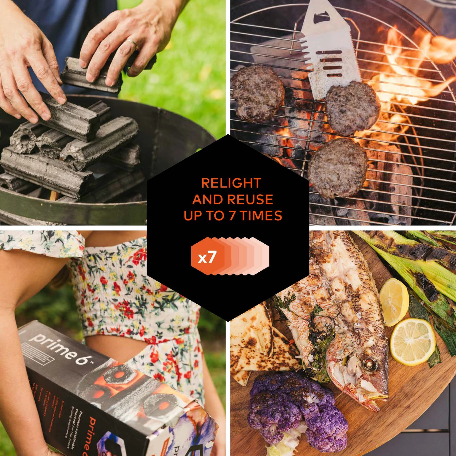 Prime 6 Grilling Fuels Premium sustainable reusable charcoal 9-lb Charcoal Briquettes 4 Prime 6 Grilling Fuels Premium sustainable reusable charcoal 9-lb Charcoal Briquettes - Image 4