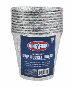 Kingsford Grilling Tools & Accessories Kingsford Disposable Drip Bucket Liners, 10 Aluminum BBQ and Grill Grease Bucket Liners Easy Grill Clean Up, Fits Most Standard Drip Buckets