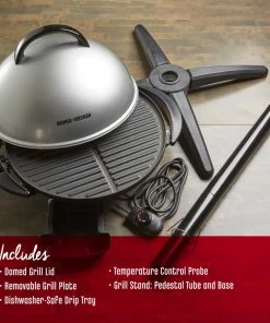 George Foreman Grills 1600-Watt Silver Electric Grill -Mmaster Outlet Shop 18136783