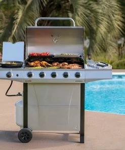 Char-Broil Grills Performance Silver 5-Burner Liquid Propane Gas Grill with 1 Side Burner -Mmaster Outlet Shop 18385854