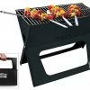 BBQ Croc Grills Portable Easy Grill 220-Sq-in Foldable Charcoal Barbecue Black