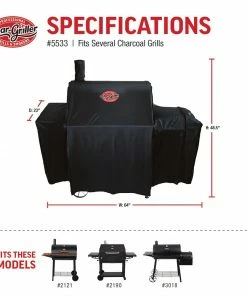 Char-Griller Grilling Tools & Accessories 65-in W x 49-in H Black Charcoal Grill Cover -Mmaster Outlet Shop 42727561