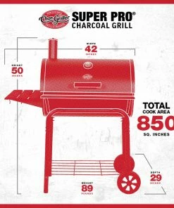 Char-Griller Grills Super Pro 30-in W Black Barrel Charcoal Grill -Mmaster Outlet Shop 42918341