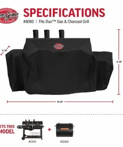Char-Griller Grilling Tools & Accessories Duo Grill Cover 62-in W x 50-in H Black Gas Grill Cover 15 Char-Griller Grilling Tools & Accessories Duo Grill Cover 62-in W x 50-in H Black Gas Grill Cover -Mmaster Outlet Shop 43090484