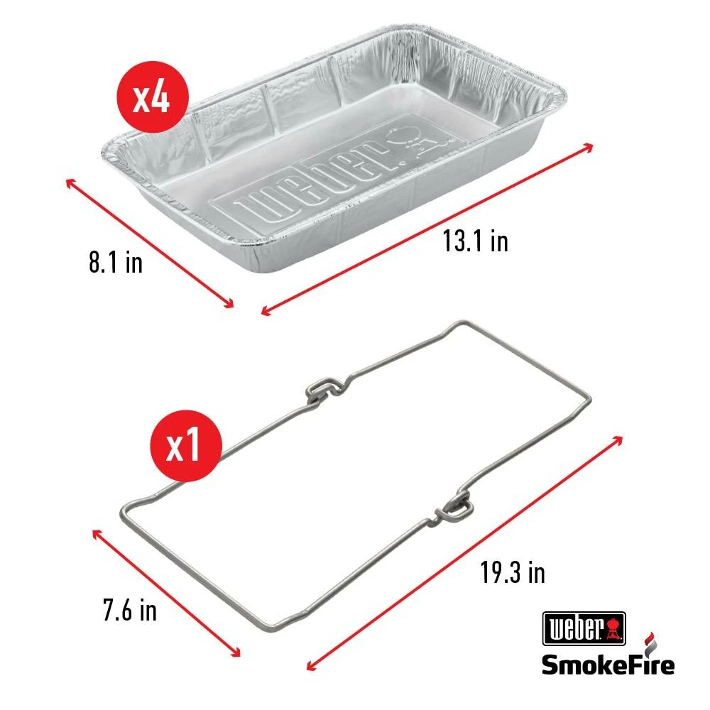 Weber Grilling Tools & Accessories SmokeFire 1.28-in x 7.62-in W Disposable Aluminum Grill Drip Pan 7 Weber Grilling Tools & Accessories SmokeFire 1.28-in x 7.62-in W Disposable Aluminum Grill Drip Pan - Image 7
