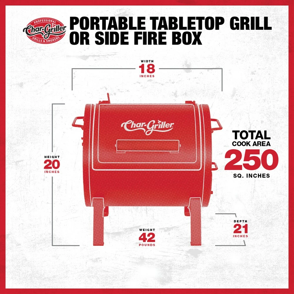 Char-Griller Grills 2-in-1 250-sq in Black Portable Charcoal Grill 13 Char-Griller Grills 2-in-1 250-sq in Black Portable Charcoal Grill - Image 13