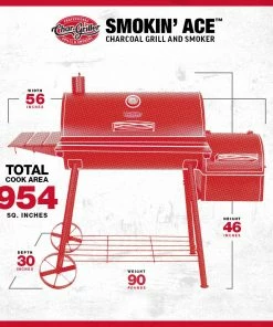 King-Griller Grills Smokin' Ace 30-in W Black Barrel Charcoal Grill -Mmaster Outlet Shop 43244846