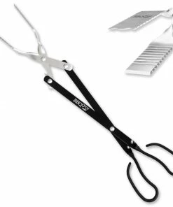 BBQ Croc Grilling Tools & Accessories 3 in 1 barbecue tool, 21 in. Black Aluminum Scissor-style Tongs