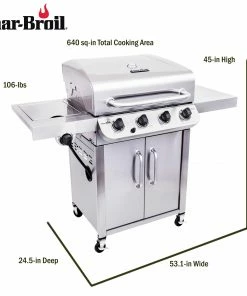 Char-Broil Grills Performance Stainless 4-Burner Liquid Propane Gas Grill with 1 Side Burner -Mmaster Outlet Shop 43465433 scaled
