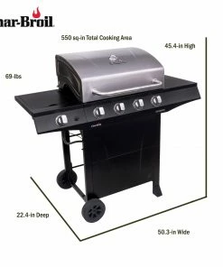 Char-Broil Grills Performance Black 4-Burner Liquid Propane Gas Grill with 1 Side Burner -Mmaster Outlet Shop 43466021 scaled