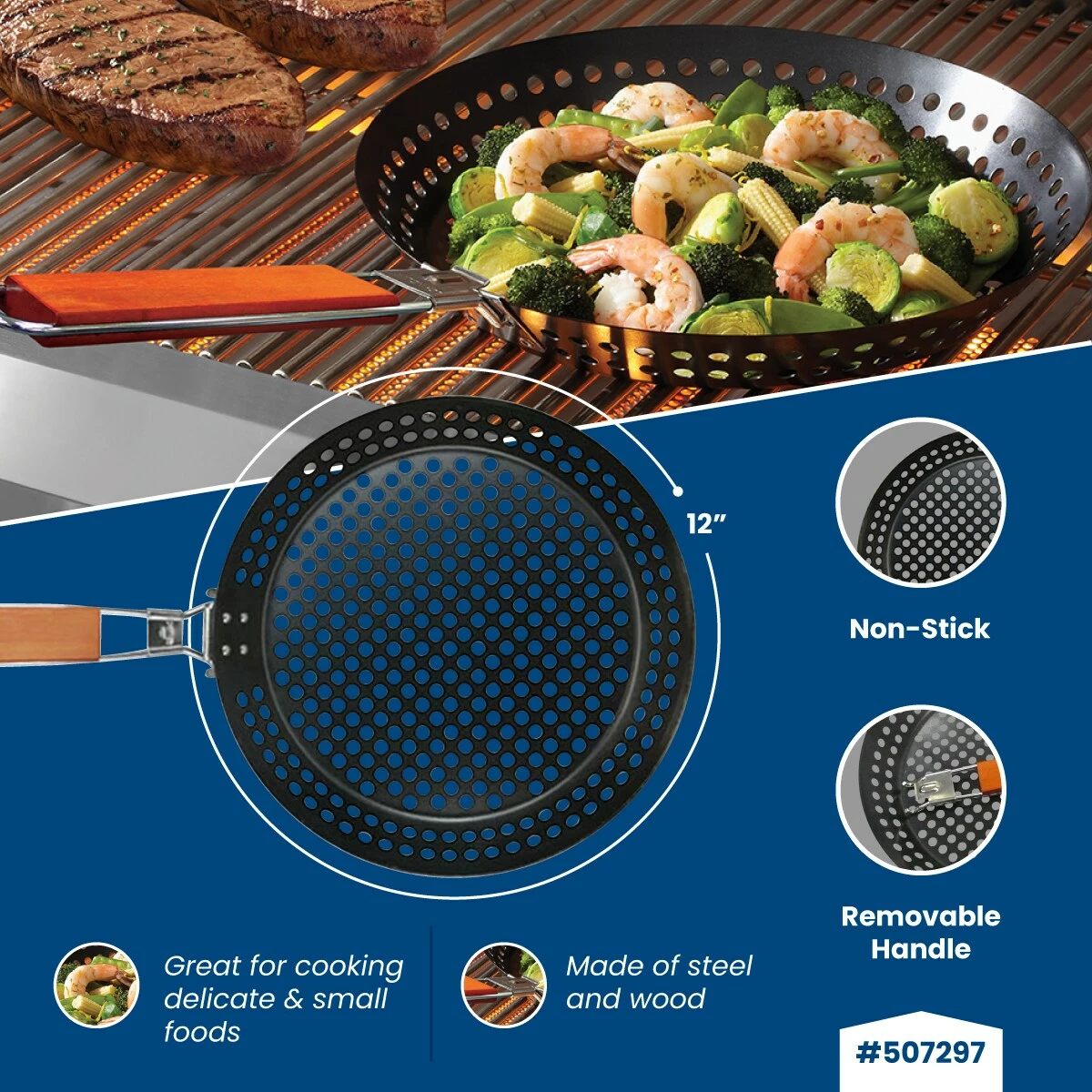 Blue Rhino Grilling Tools & Accessories Steel Non-Stick Grill Pan 6 Blue Rhino Grilling Tools & Accessories Steel Non-Stick Grill Pan - Image 6