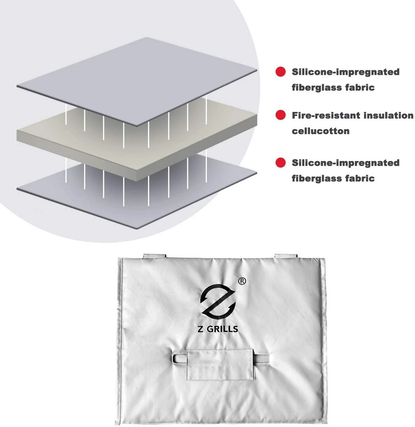 Z GRILLS Grilling Tools & Accessories 550b 41.8-in W x 28.9-in H Silver Charcoal Grill Cover 3 Z GRILLS Grilling Tools & Accessories 550b 41.8-in W x 28.9-in H Silver Charcoal Grill Cover - Image 3