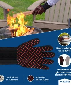 Blue Rhino Grilling Tools & Accessories Black and Red Aramid Fiber Fire-retardant Grill Gloves 15 Blue Rhino Grilling Tools & Accessories Black and Red Aramid Fiber Fire-retardant Grill Gloves -Mmaster Outlet Shop 44373089 scaled