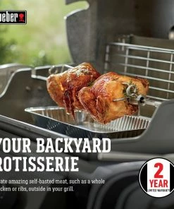 Weber Grilling Tools & Accessories 42.1-in Stainless Steel Grill Rotisserie -Mmaster Outlet Shop 44458657