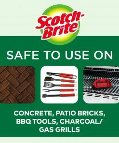 Scotch-Brite Grilling Tools & Accessories Heavy Duty Grill Scrubber Polyester Plastic 3.8-in Grill Brush -Mmaster Outlet Shop 44548483 scaled
