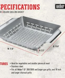 Weber Grilling Tools & Accessories Stainless Steel Grill Basket 14 Weber Grilling Tools & Accessories Stainless Steel Grill Basket -Mmaster Outlet Shop 44571394