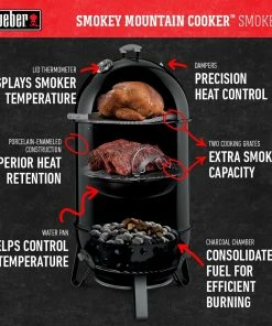 Weber Smokers Smokey Mountain Cooker Smoker 14" -Mmaster Outlet Shop 44643365